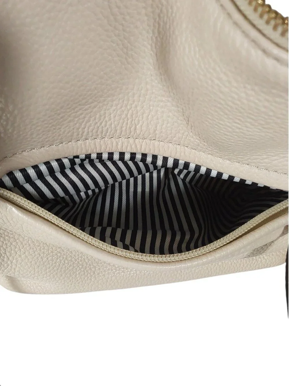 Kate Spade Cobble Hill Small Ella Hobo Bag Crossbody Strap Cream Pebbled Leather